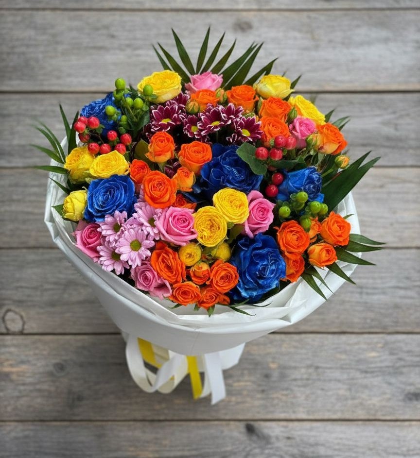 Букет цветов из: Розы и Хризантемы в Атажукино