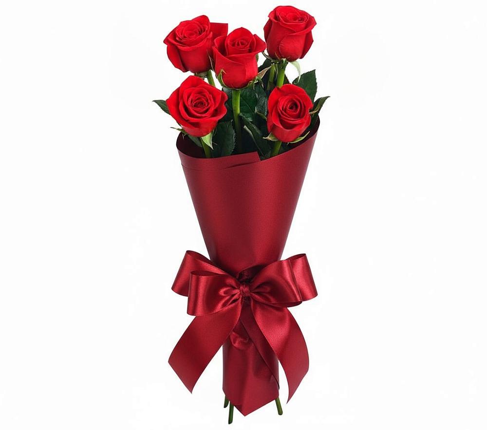 Букет 5 Красных роз Эдлесс Лав в Атажукино