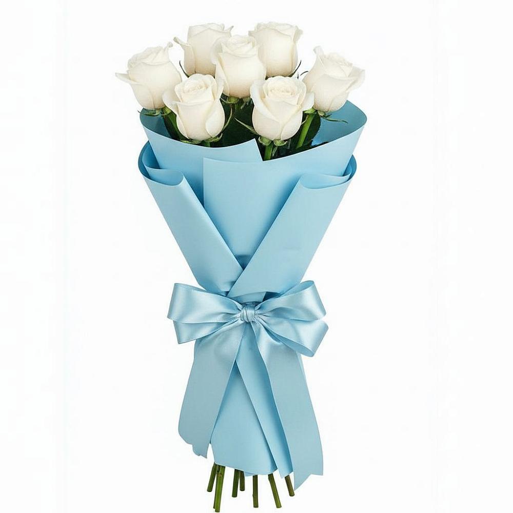 Букет 7 белых роз Проуд в Атажукино