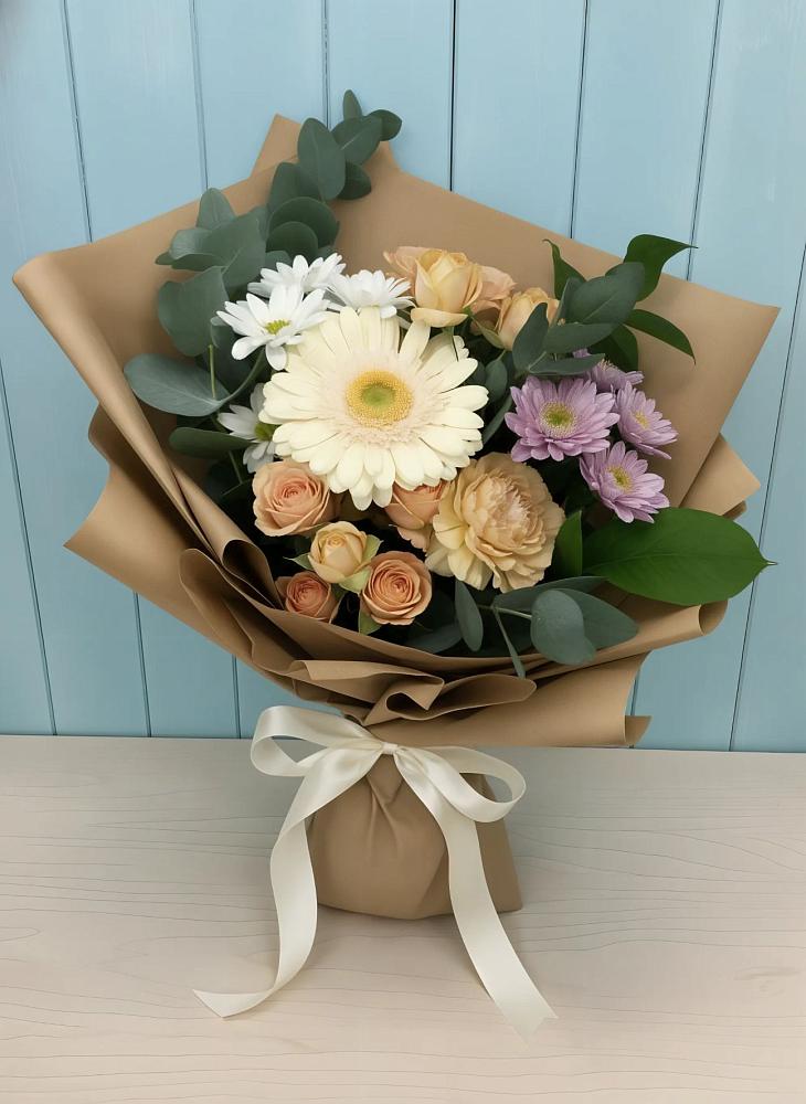Букет цветов из: Герберы и Хризантемы в Атажукино