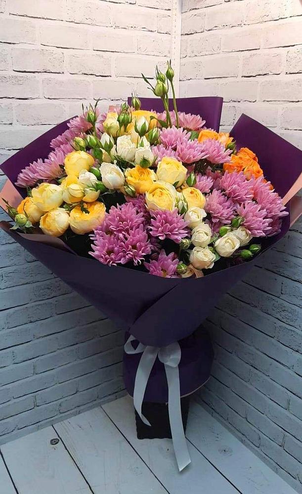 Букет цветов из: Хризантемы и Розы в Атажукино