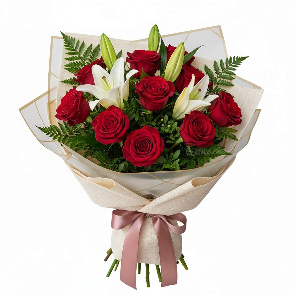 Букет цветов из: Лилии и Розы в Атажукино