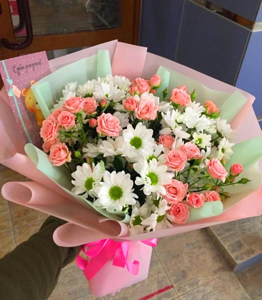 Букет цветов из: Розы и Хризантемы в Атажукино