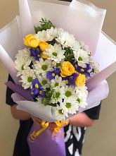 Букет цветов из:  Ирисы, Хризантемы и Розы #REPLACE_PRED# Атажукино