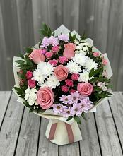 Букет цветов из:  Альстромерии, Гвоздики, Розы и Хризантемы #REPLACE_PRED# Атажукино