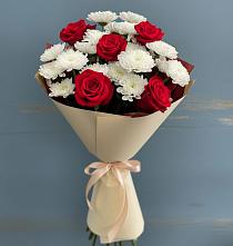 Букет цветов из:  Розы и Хризантемы в Атажукино