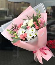Букет цветов из:  Розы, Лизиантусы и Хризантемы в Атажукино