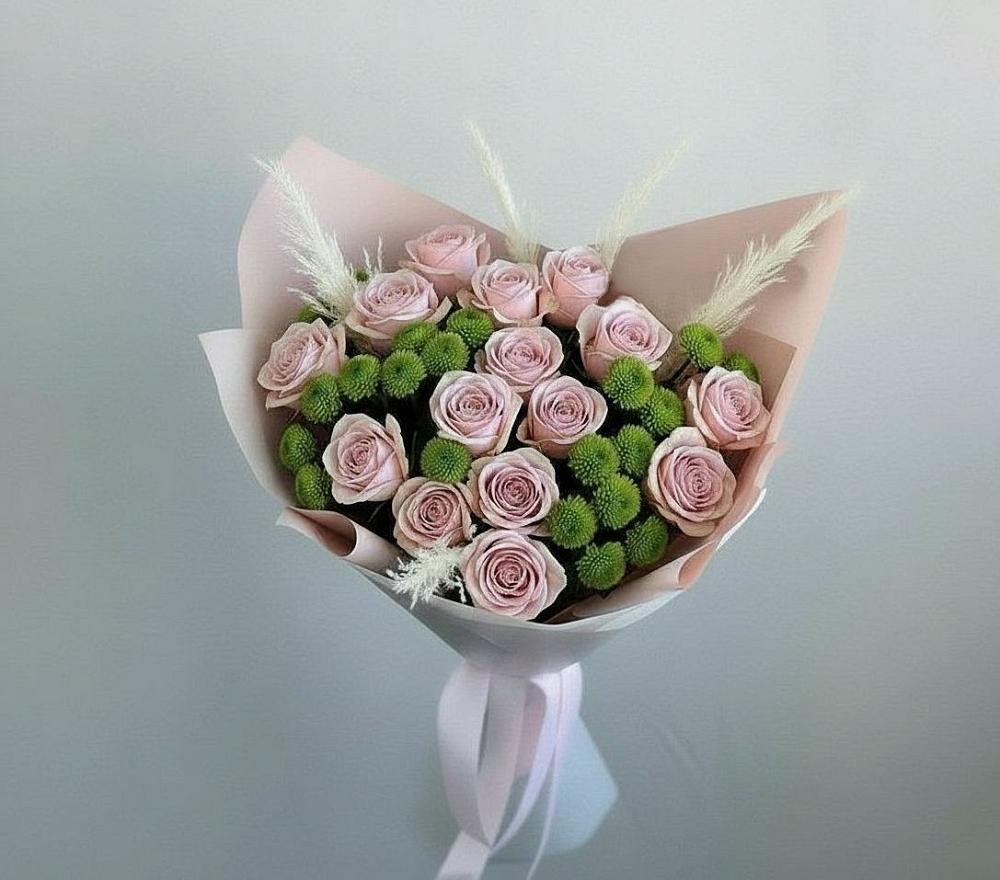 Букет цветов из: Розы и Хризантемы в Атажукино