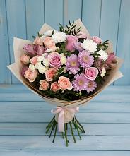 Букет цветов из:  Хризантемы, Розы и Альстромерии в Атажукино