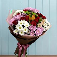 Букет цветов из:  Розы, Хризантемы и Альстромерии в Атажукино