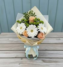 Букет цветов из:  Герберы, Розы и Хризантемы #REPLACE_PRED# Атажукино