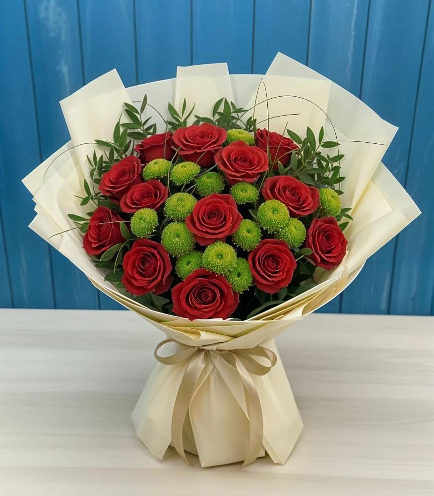 Букет цветов из: Розы и Хризантемы в Атажукино