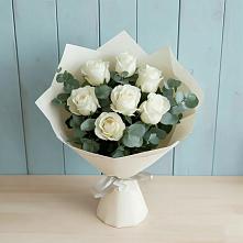 Букет Белые розы в Эвкалипте #REPLACE_PRED# Атажукино